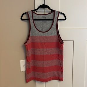 On The Byas red striped gray tank top